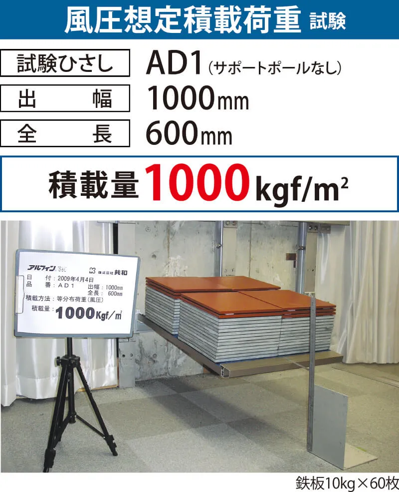 AD1 風圧想定積載荷重試験