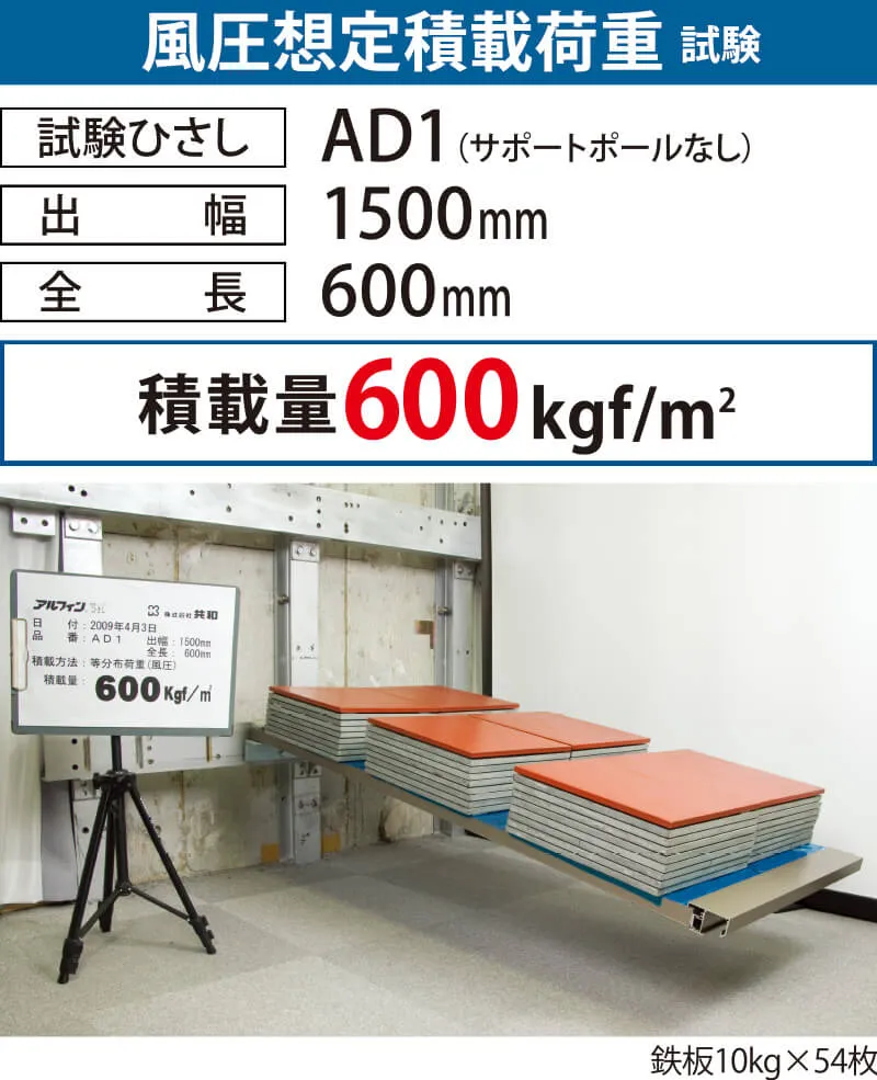 AD1 風圧想定積載荷重試験