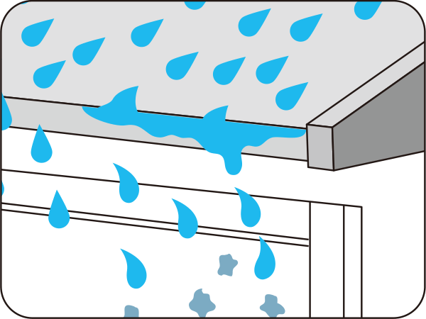 雨水受けが無いひさし